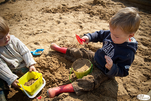 In the sandpit